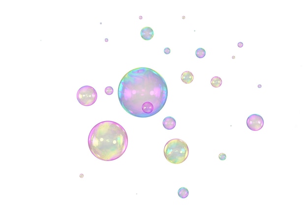 Priorità bassa bianca di sovrapposizione della composizione delle bolle di sapone