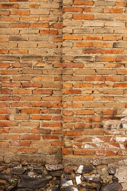 Priorità bassa del muro di mattoni rossi all'aperto