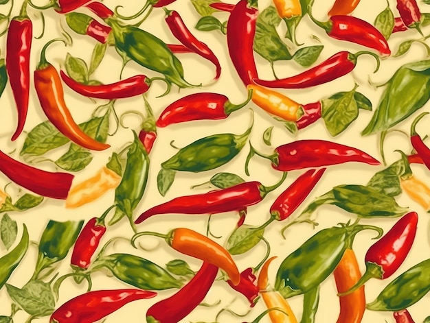 Priorità bassa del peperoncino come AI generativo delle mattonelle senza giunte