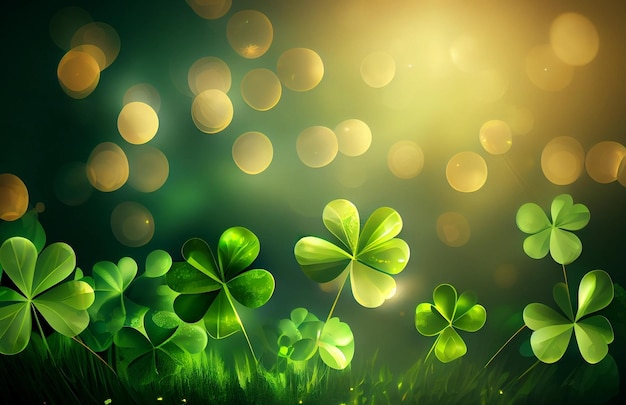 Priorità bassa del trifoglio di St Patrick's Day Generative AI