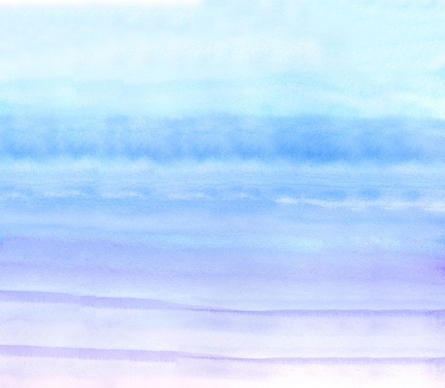 Priorità bassa dell'acquerello blu e viola, pittura ad acquerello morbida strutturata su sfondo di carta bianca bagnata