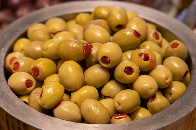Priorità bassa dell'alimento delle olive del primo piano