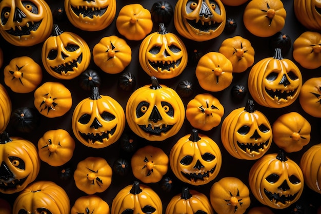 Priorità bassa di concetto di halloween raccapricciante con zucche