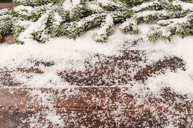 Priorità bassa di festa di natale con neve, spazio della copia