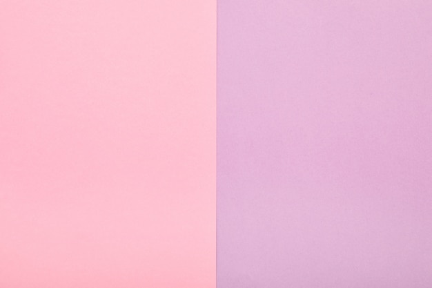 Priorità bassa di minimalismo di struttura di carta colorata pastello. fogli di carta rosa e lilla.