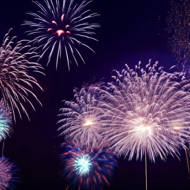 Priorità bassa di nuovo anno con fuochi d&#39;artificio