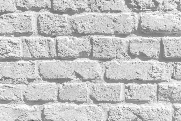 Priorità bassa di struttura del muro di mattoni bianchi. Scatto desaturato orizzontale
