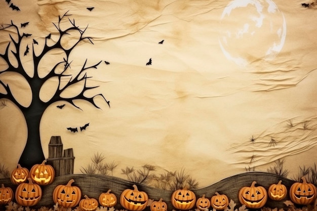 Priorità bassa strutturata di carta beige di saluti di Halloween