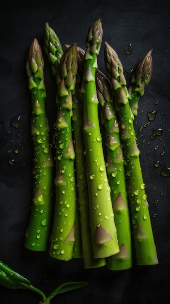 Priorità bassa verticale di verdure organiche fresche dell'asparago