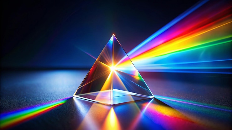 Photo prism light leak colorful photo overlay on black background