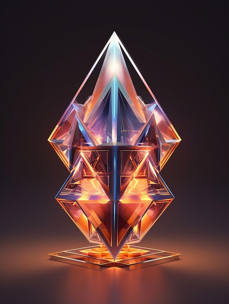 Prisma geometrico 3D futuristico