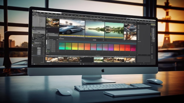 Processo di editing video creato con tecnologia AI generativa