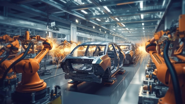 Processo di produzione di automobili creato con tecnologia generativa di IA
