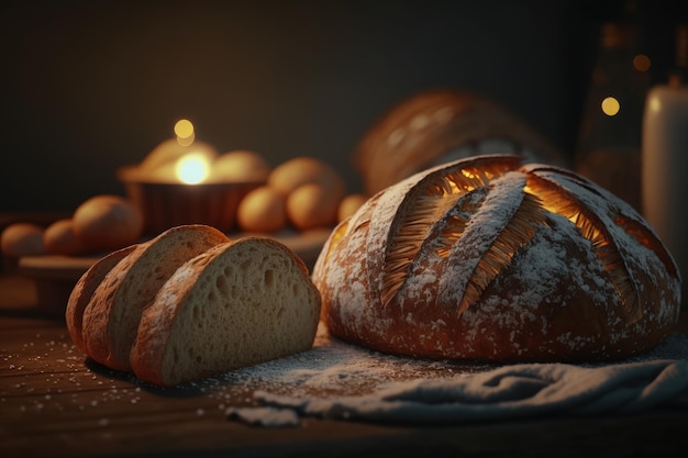 Prodotti da forno Panini Pane fresco Farina di frumento Cibo fatto in casa Foto creative Prodotti a base di cereali Naturale Biologico Il pasto principale Assortimento caldo