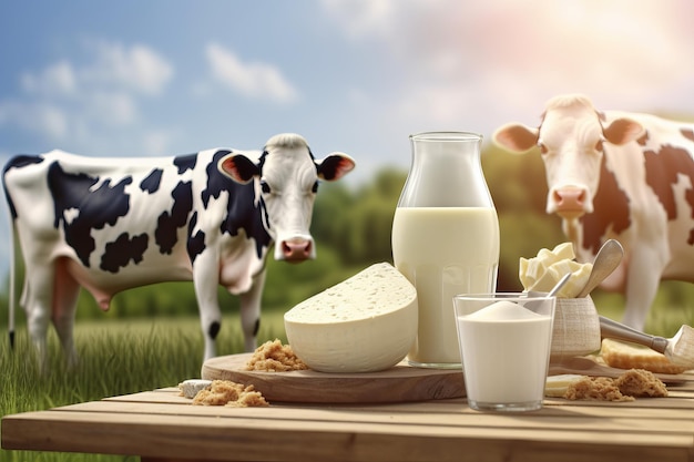Prodotti di vacca da latte giornata di sole Genera Ai
