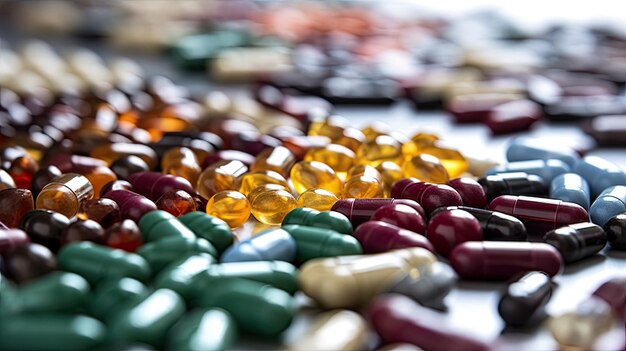 Prodotti farmaceutici antibiotici pillole medicina set di pillole antibatteriche colorate