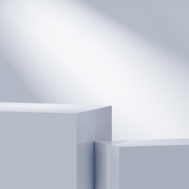 Prodotti visualizzare scena di podio sullo sfondo 3D con piattaforma geometrica a forma bianca