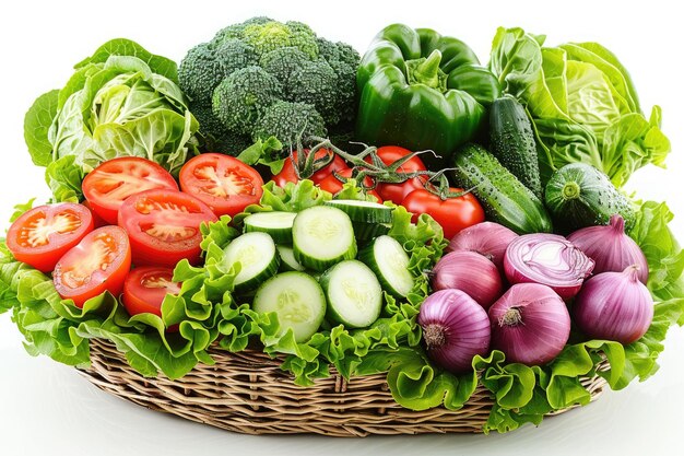 prodotto di verdure fresche con cesto fotografia alimentare pubblicitaria professionale