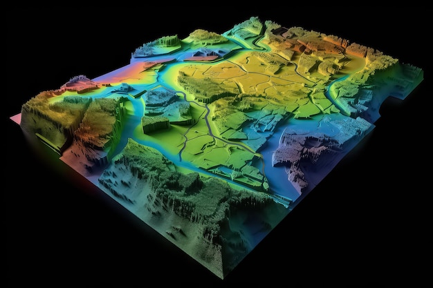 Prodotto GIS realizzato dopo l'elaborazione di immagini aeree riprese da un drone AI