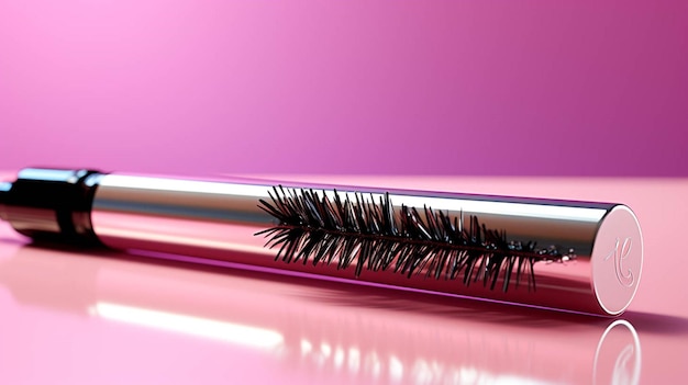 Prodotto per il trucco mascara isolato sul rosa