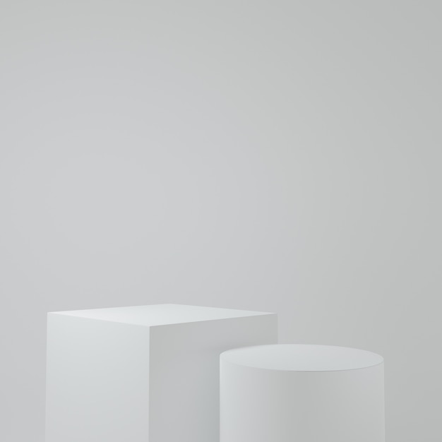 Product Stand in white room Studio Scene For Product minimal design3D rendering
