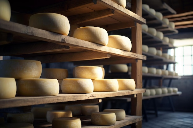 Produzione del formaggio in cantina