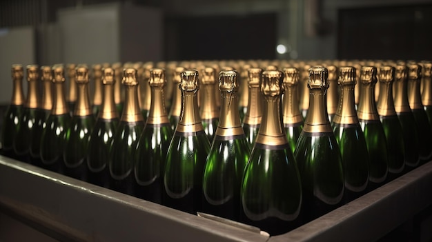 Produzione di champagne nella fabbrica AI generation