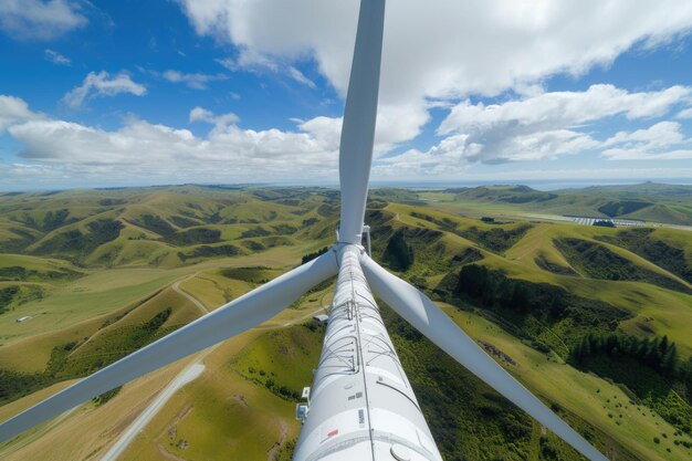 Produzione di energia eolica presso il parco eolico di Te Apiti, Nuova Zelanda