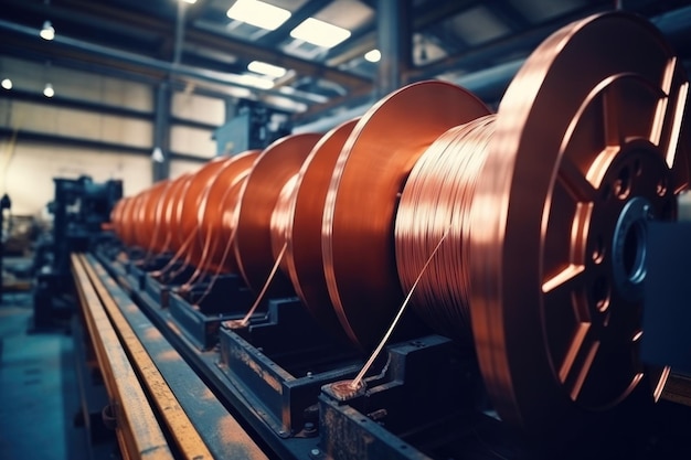 Produzione di fili di rame e bobine di cavi in bronzo in fabbrica