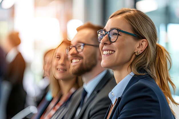 Professionisti d'affari che partecipano a un vertice di leadership