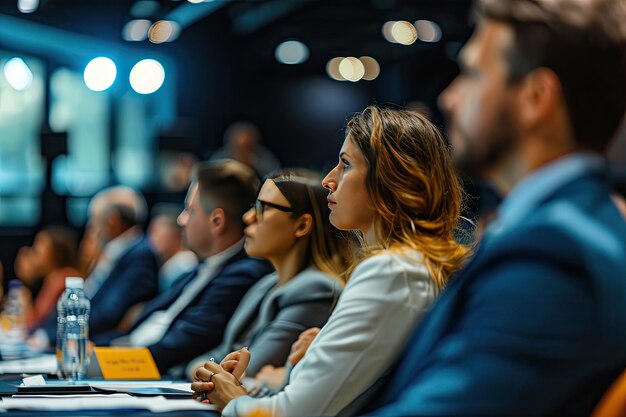 Professionisti d'affari che partecipano a una fiera industriale