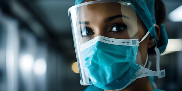 Professionisti sanitari in attrezzature di protezione pronti a servire close-up di personale medico determinato sicurezza ospedaliera e assistenza AI