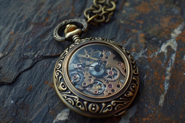 Progetta un capriccioso orologio da tasca steampunk con l'AI generativa della putrefazione