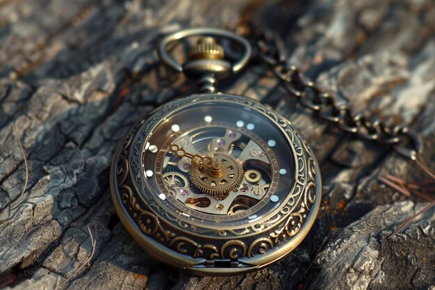 Progetta un capriccioso orologio da tasca steampunk con l'AI generativa della putrefazione