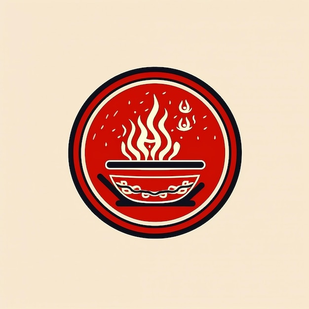 Progetta un logo grafico di cibo ramen che incorpori tre elementi che rappresentano la cultura cinese