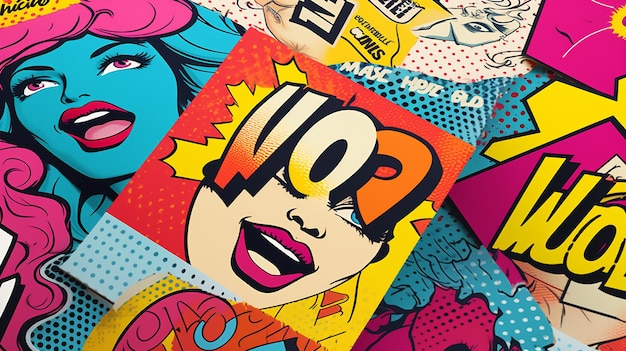 Progetta una carta da parati retro-ispirata con un'estetica pop art e una tipografia audace