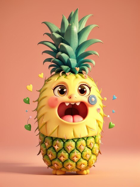 Progettazione 3d di ananas AI generativa