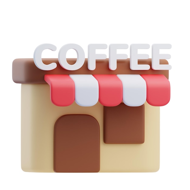Progettazione 3D di icone di caffetterie