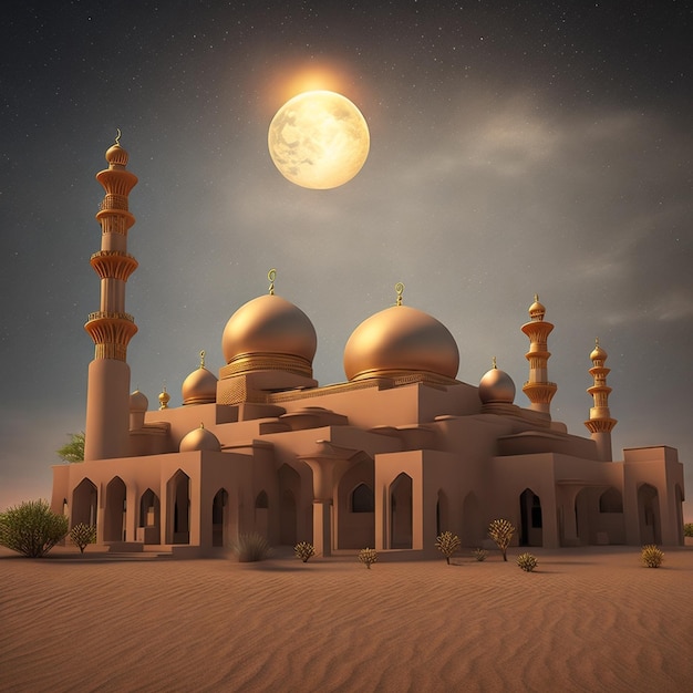 Progettazione 3D di moschee islamiche