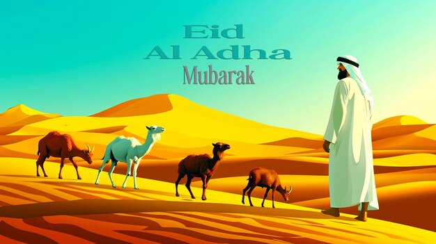 Progettazione del banner per la celebrazione dell'Eid Al Adha