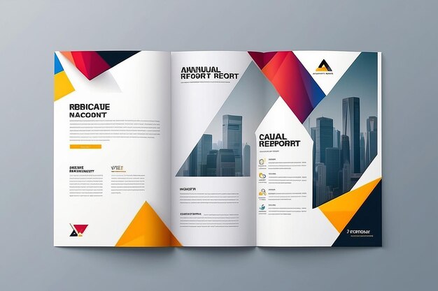 Progettazione del layout del modello di opuscolo Rapporto annuale aziendale Catalogo rivista volante