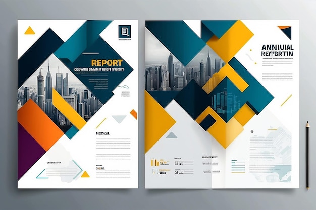 Progettazione del layout del modello di opuscolo Rapporto annuale aziendale Catalogo rivista volante