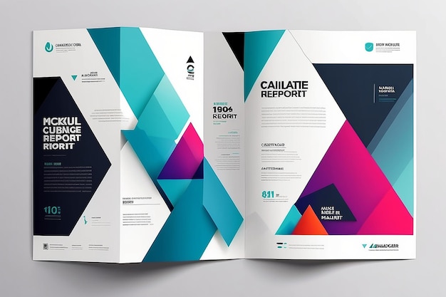 Progettazione del layout del modello di opuscolo Rapporto annuale aziendale Catalogo rivista volante