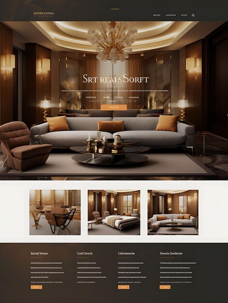 Progettazione del layout del sito web di decorazioni per la casa di lusso con 0993 Look professionale unico e creativo