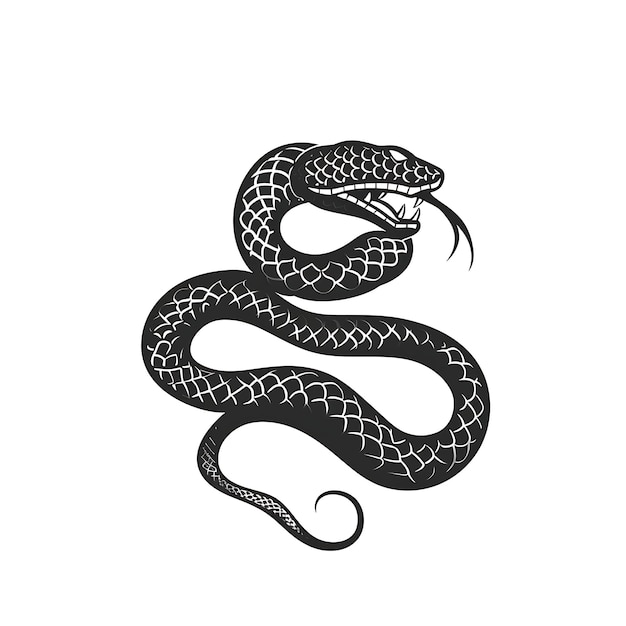 Progettazione del logo del serpente con una lunga forma rettangolare decorata con scale Creative Simple Minimal Art