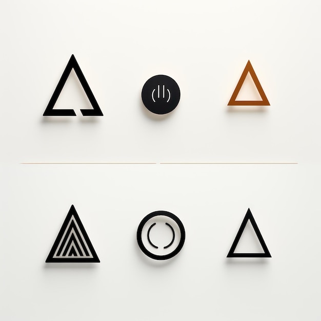Progettazione del logo minimalista e variazioni su sfondo bianco