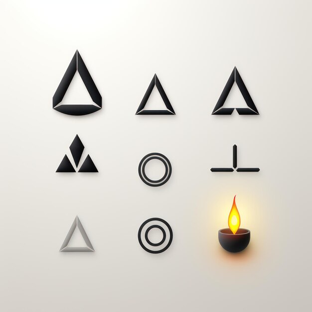 Progettazione del logo minimalista e variazioni su sfondo bianco