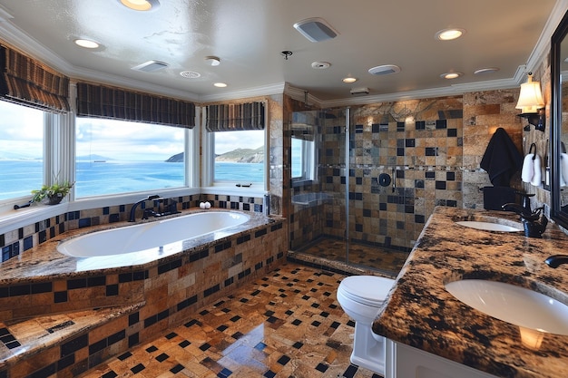Progettazione dell'angolo spa nel bagno di design moderno