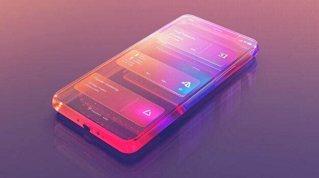 Progettazione dell'app che mostra widget trasparenti e gradienti sottili