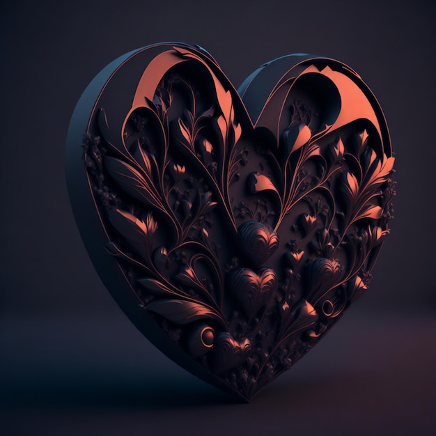 progettazione dell'illustrazione 3d del cuore di San Valentino